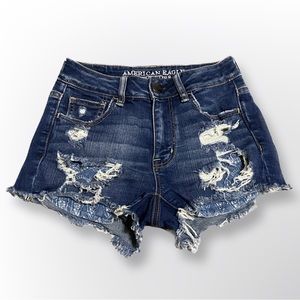 American Eagle High-Rise Denim Shorts, Size 0